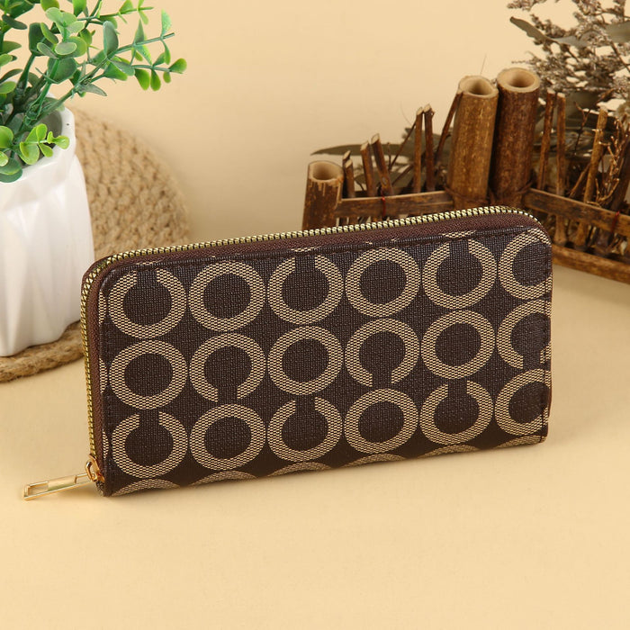 Wholesale Urban Casual PU Leather Long Wallet with Card Slots and Phone Pocket MOQ≥3