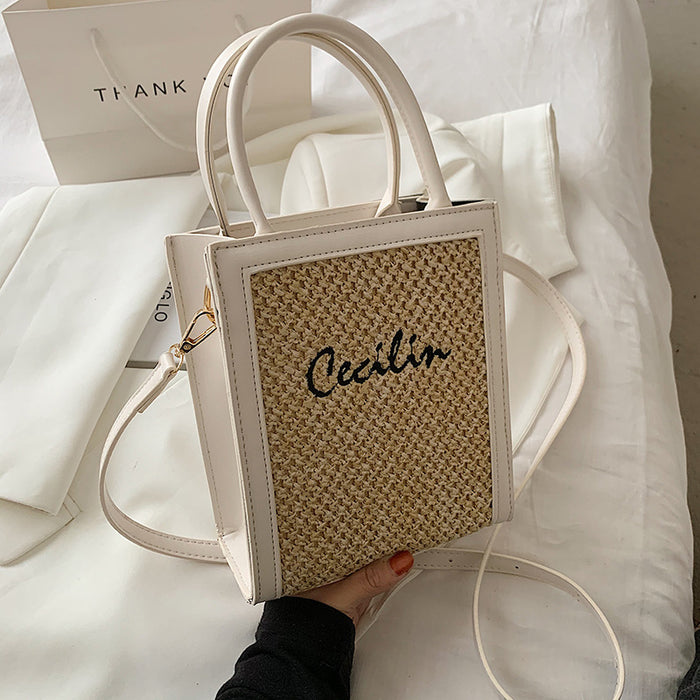 Wholesale Piano Score Straw Handbags