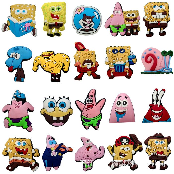Wholesale 100pcs Cartoon PVC hole shoe buckle decoration accessories DIY detachable soft rubber shoe flower