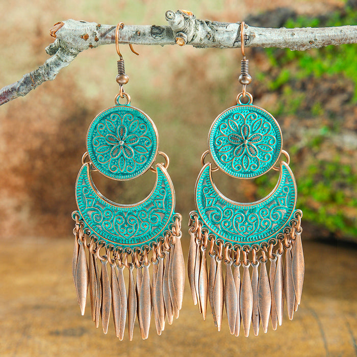 Wholesale Bohemian Geometric Tassel Earrings Set - Zinc Alloy Electroplated Boutique Resale Jewelry