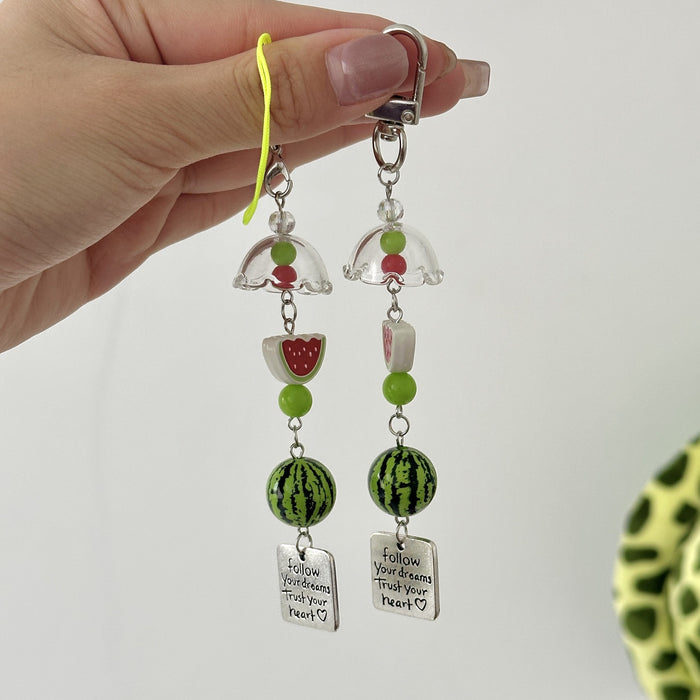 Wholesale watermelon wind chime key chain camera chain pendant gift mobile phone chain