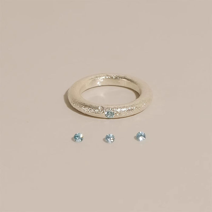 Wholesale Ocean blue ring women's simple tail ring fashion niche design versatile high-end index finger ring