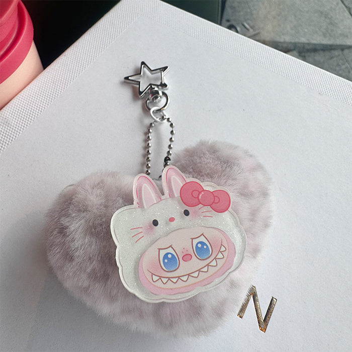 Wholesale Fun Girl Keychain Cute Cartoon Plush Ball Bag Pendant Key Chain Ring Creative Love