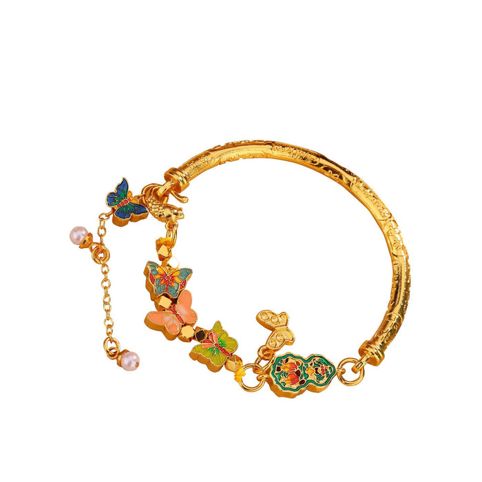 Wholesale New Gold Half Bracelet with Non Fading Butterfly Pearl Half Moon Bracelet, High Grade Half Bracelet Jewelry