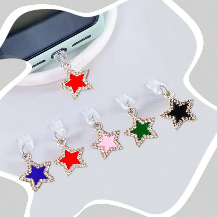 Wholesale Diamond-encrusted five-pointed star pendant Mobile Phone Stands