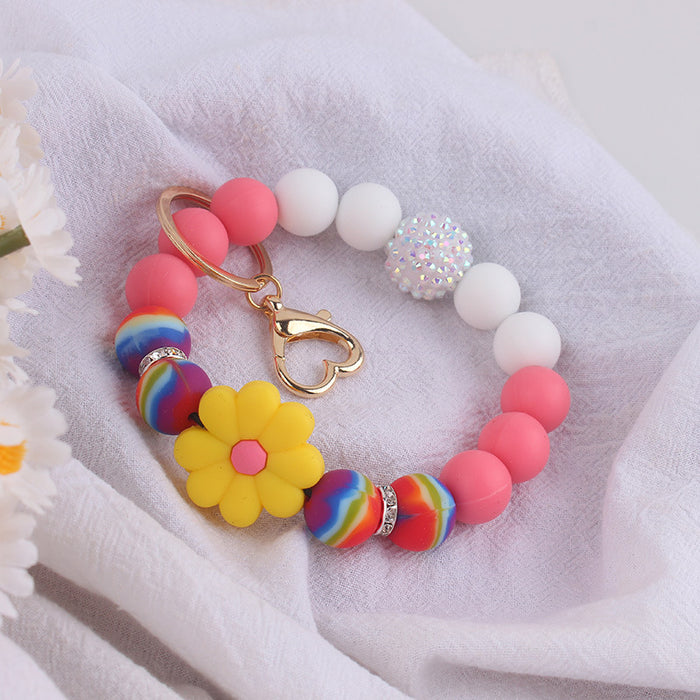 Wholesale Silicone Begonia  Jewelry Silicone Keychain Flower Bracelet