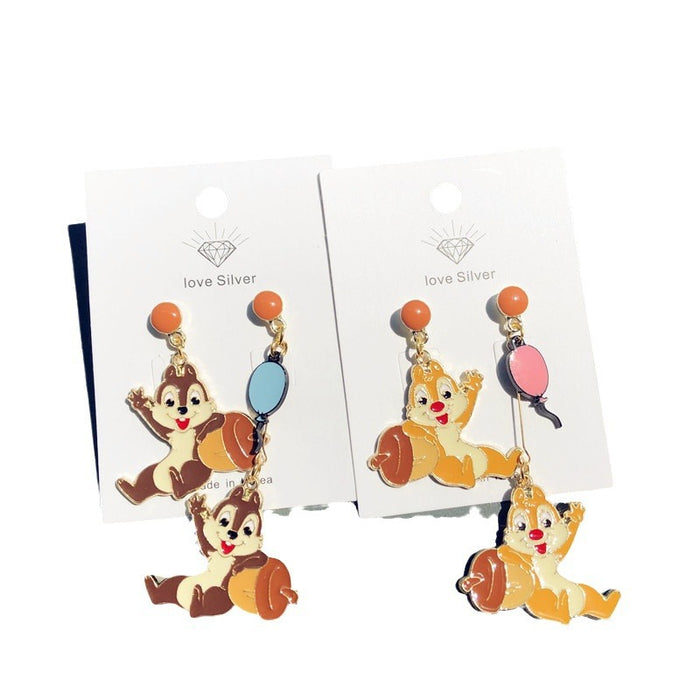 Wholesale Cartoon Alloy Asymmetric Heart Earrings JDC-ES-Xingj057