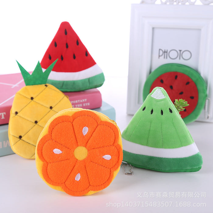 Wholesale Plush Colorful Pineapple Strawberry Watermelon Cartoon Cute Coin Purse JDC-WT-SM003