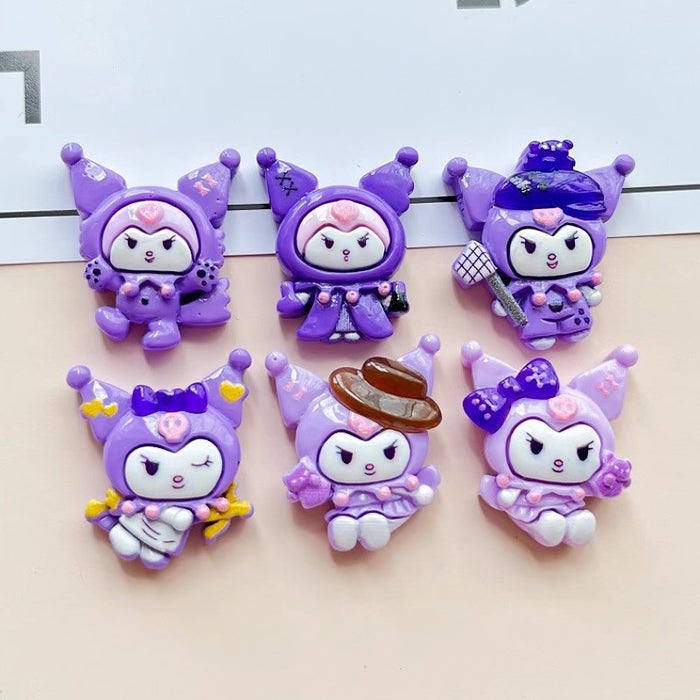 Wholesale Cartoon bright oil library purple resin accessories  jewelry mobile phone case refrigerator patch hair accessories material