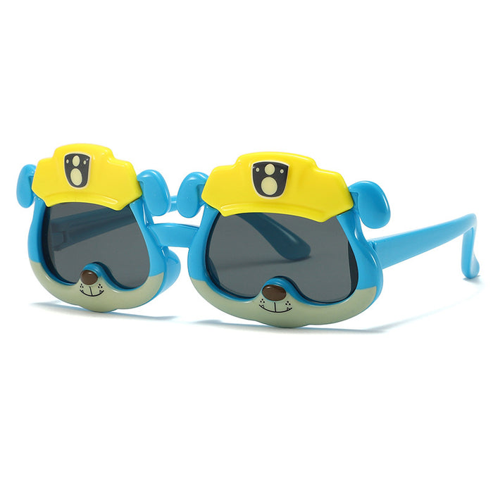 Wholesale Cartoon shaped children's polarized sunglasses, outdoor UV resistant sunshade glasses, silicone glasses