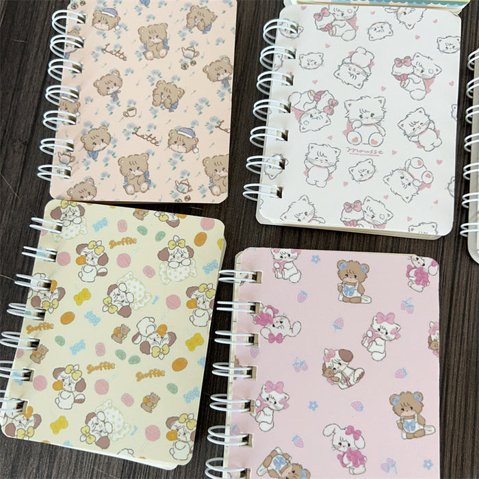 Wholesale 4 Sets of A7 Small Coil Cartoon Paper Notebook JDC-NK-YYC003