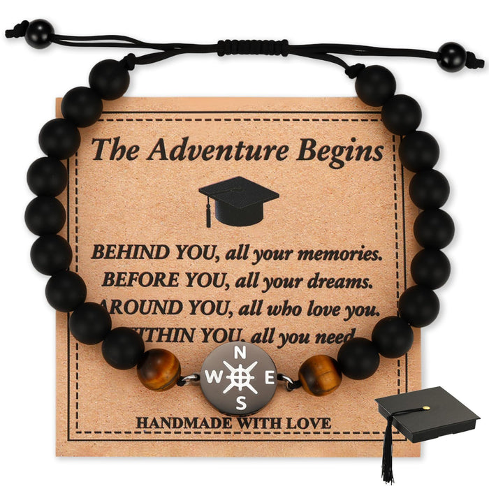 Wholesale Bracelet Stainless Steel Compass Pink Zebra Rope Weaving Bracelet Compass Bracelet