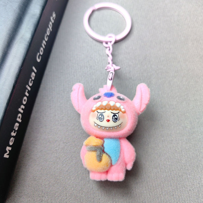Wholesale Flocked  Keychain Pendant  Cute Doll DIY Accessories Mobile Phone Pendant