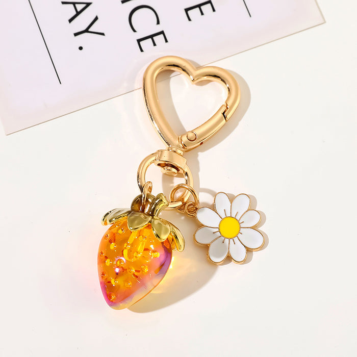 Wholesale Cute Strawberry Heart Keychain Bag Charm Fashion Gift