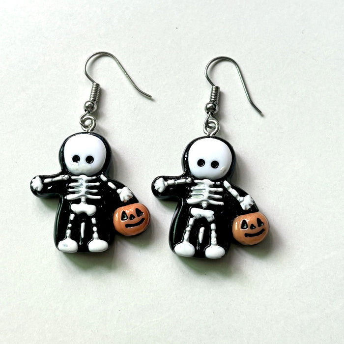 Wholesale Halloween Pumpkin Skull Ghost Earrings JDC-ES-Zhanh009