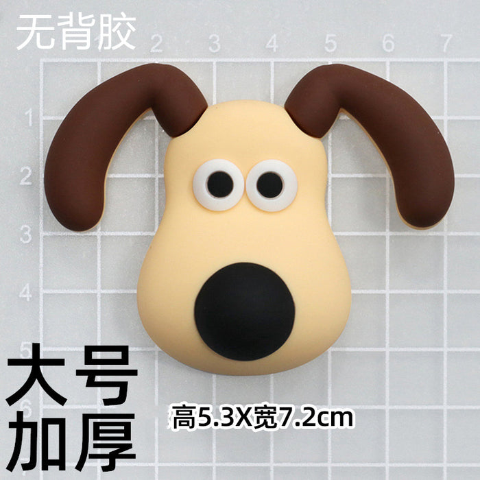 Wholesale 5pcs Cartoon Soft Rubber  Accessories Mobile Phone Shell Patch Hole Shoes Mouthwash Cup Three-dimensional Sticker  Puppy