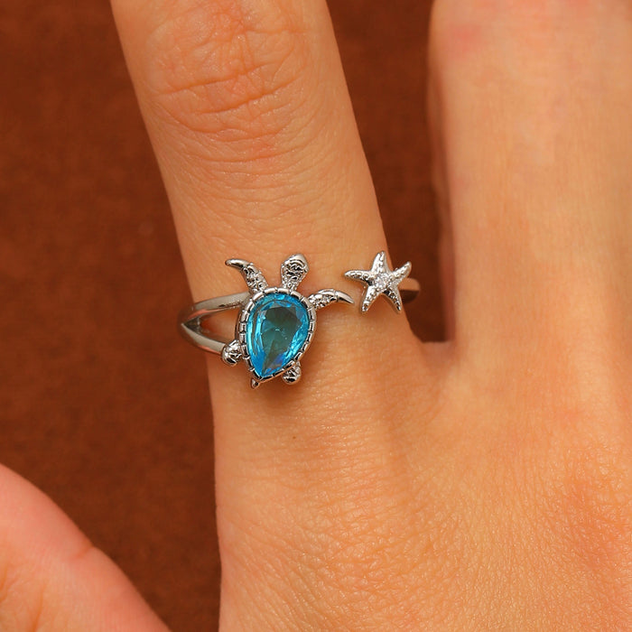 Wholesale Turtle Ring Summer Seaside Vacation Open Ring