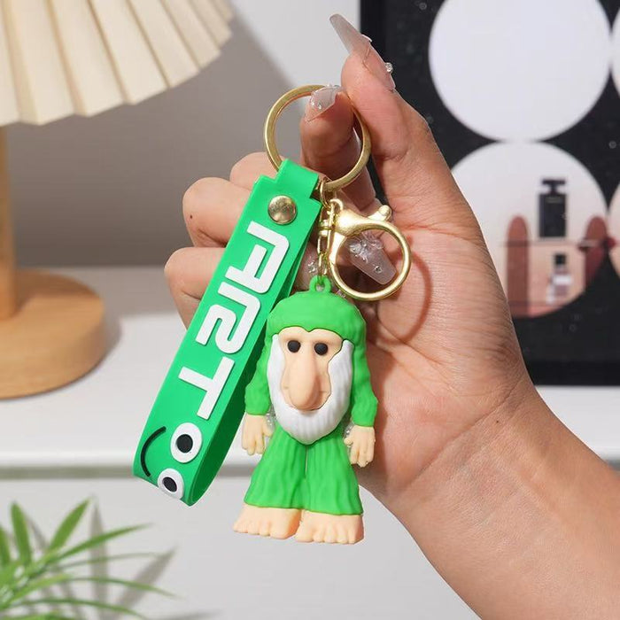 Wholesale Cute PVC cartoon hot-selling shark and stick figure keychains