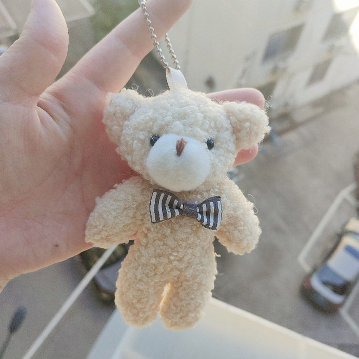 Wholesale Pearl Plush Teddy Bear Plush Toy Keychain Pendant Kindergarten Toy Small Gift Wedding Event JDC-KC-RC001