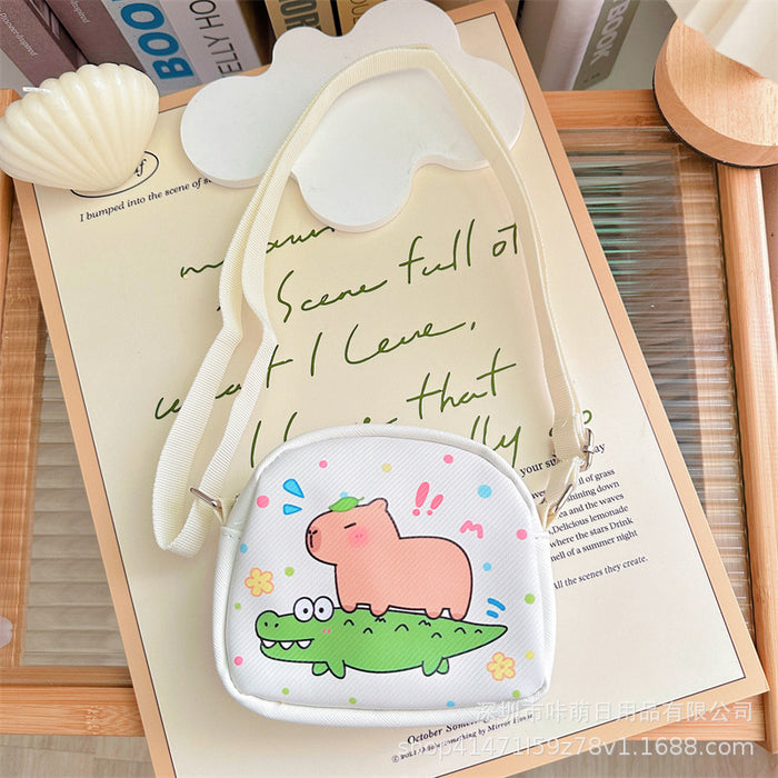 Wholesale Cloth Crossbody Bag Semicircle Shoulder Bag Children' s Small Backpack Shoulder Bag  Capybara Crossbody Bag