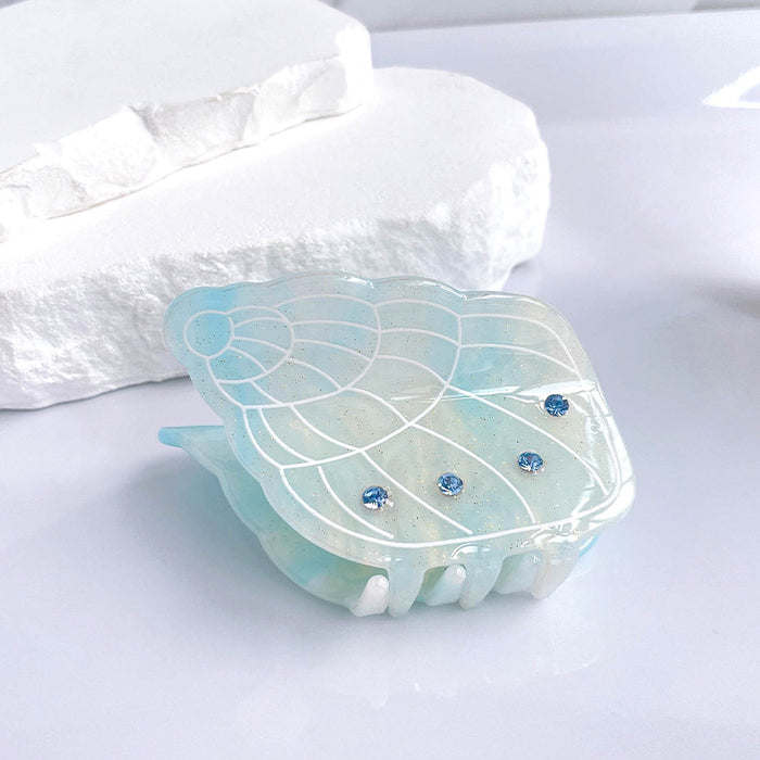 Wholesale Diamond studded claw clip, cute girl, dolphin shell, medium shark clip, back of the head, half tied hair headpiece, hair accessory