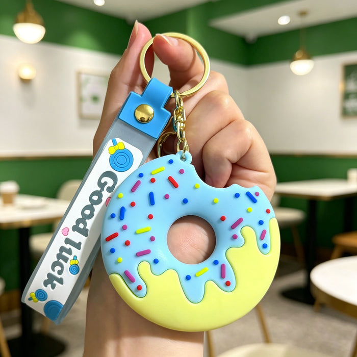 Wholesale Silicone PVC Cute Ice Cream Donut Keychain Pendant Bag Charm