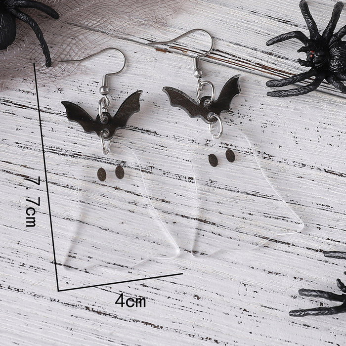 Wholesale  Bat Ghost Splicing Pendant Earrings Acrylic Double-Sided Earrings  Earrings