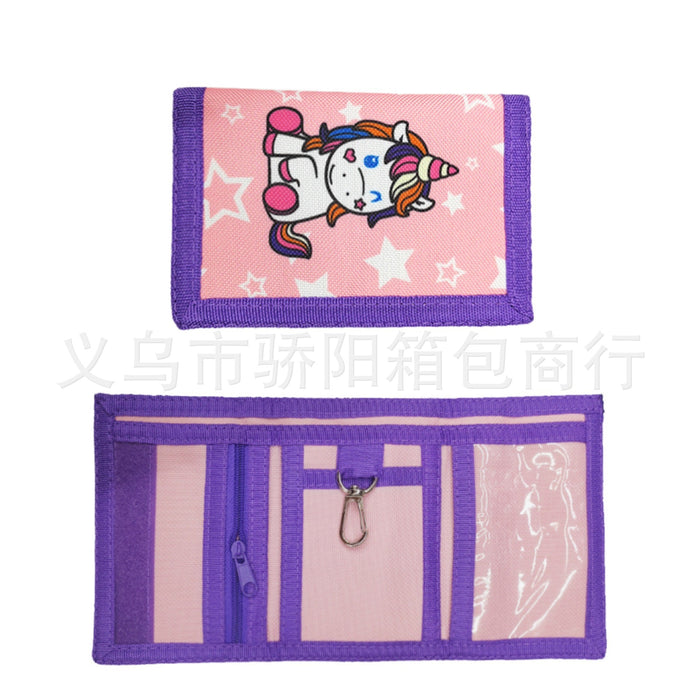 Wholesale Digital Printed Children's Wallet Boys Student Folding Cartoon Wallet Anime Zipper  Girls Wallet