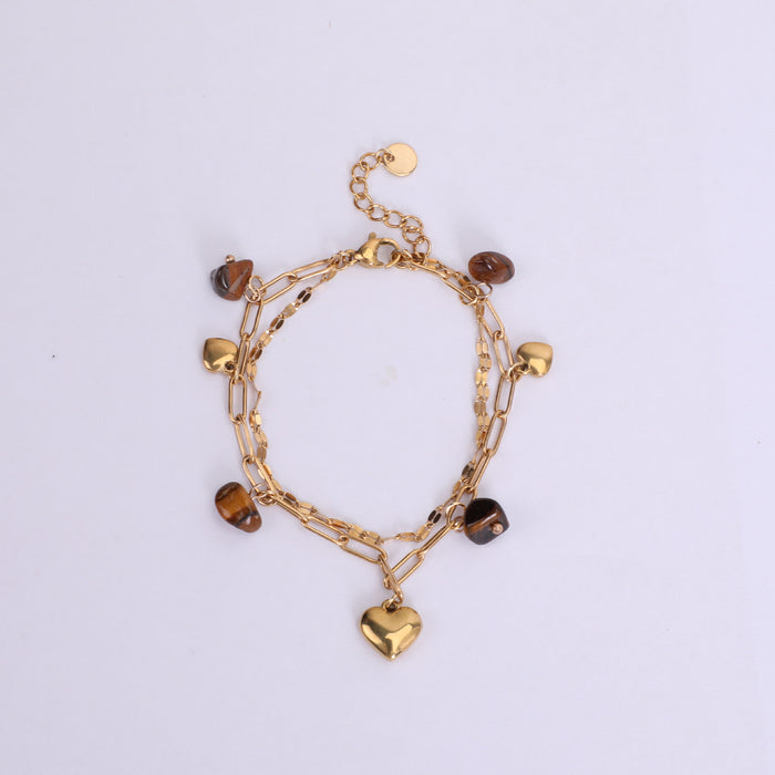Wholesale Electroplated Stainless Steel Bohemian Turquoise Multi-layer Bracelet
