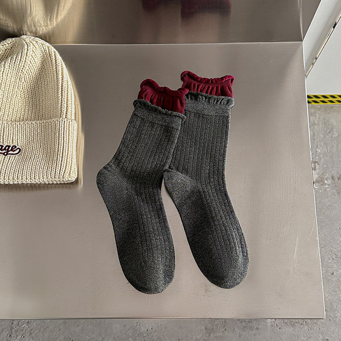 Wholesale Red socks with a pile of socks and polka dots