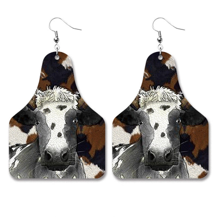 Wholesale 2Pairs/Pack Cow Leather Earrings JDC-ES-HEYI054