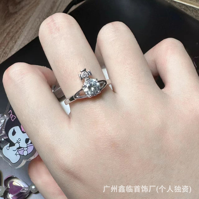 Wholesale Zircon ring, women's classic diamond studded diamond ring
