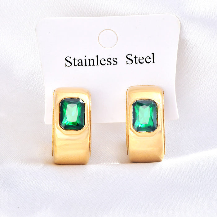 Wholesale Titanium Steel C-Shaped Earrings: Edgy and Geometric Ear Jewelry in Euro-American Style