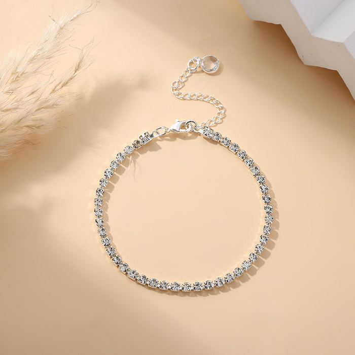 Wholesale Popular rhinestone claw chain versatile temperament bracelet copper plated real gold non fading accessory