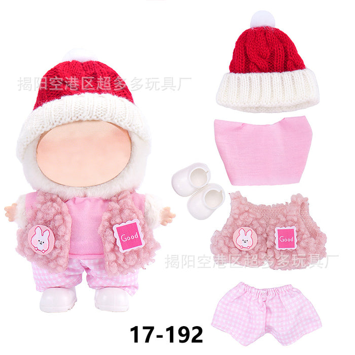 Wholesale ( Clothes only)  Baby clothes 17cm plush Christmas dress