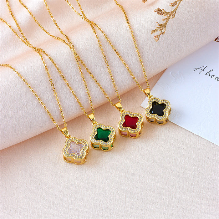 Wholesale Titanium steel clover necklace