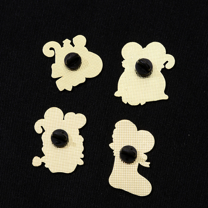 Wholesale Christmas cute badge brooch environmentally friendly zinc alloy imitation enamel drip oil Christmas candy  schoolbag decoration