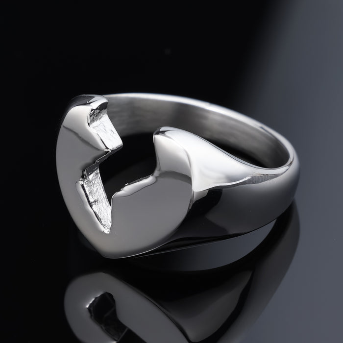 Wholesale Broken Heart Stainless Steel Ring JDC-RS-MoEr002
