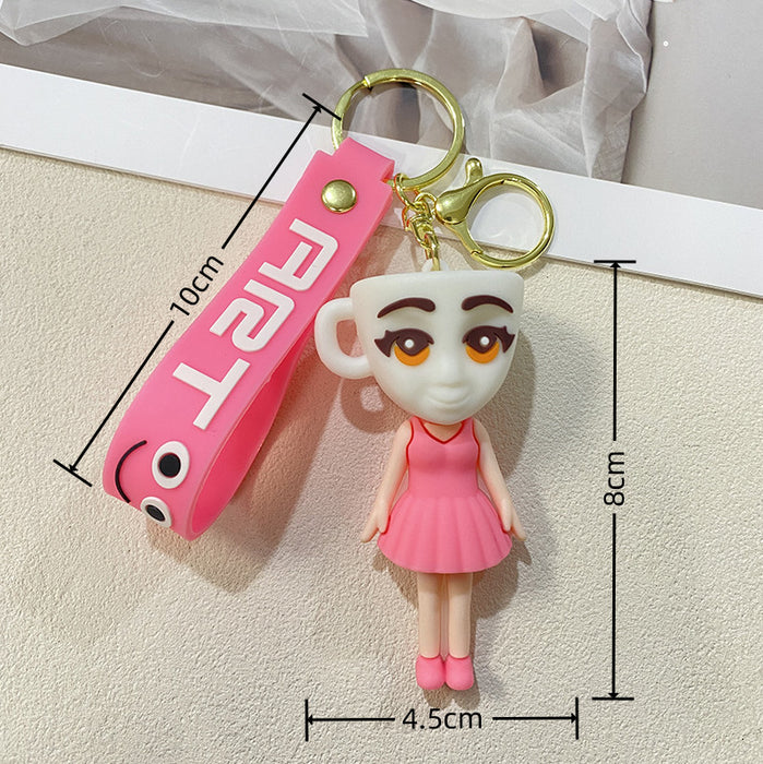 Wholesale Funny Abstract Animal Keychain Pendant Wooden Man Shark Bag Accessories Creative Gifts