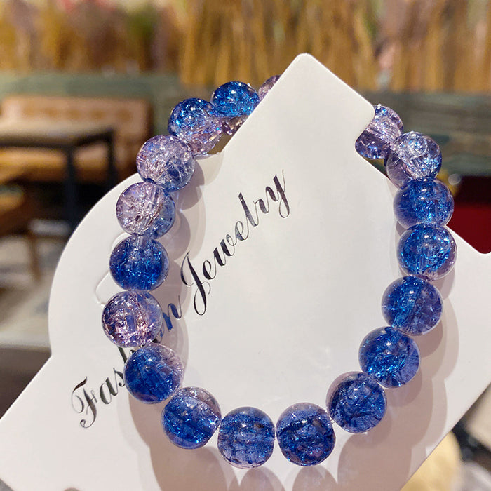Wholesale Glass Bead Bracelet Deep Sea Blue Two-Color Unisex Fashion Accessory MOQ≥3