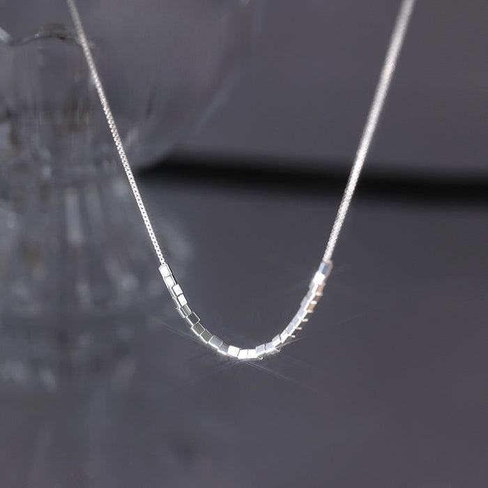 Wholesale Pure silver square necklace, new luxury collarbone, niche design accessory