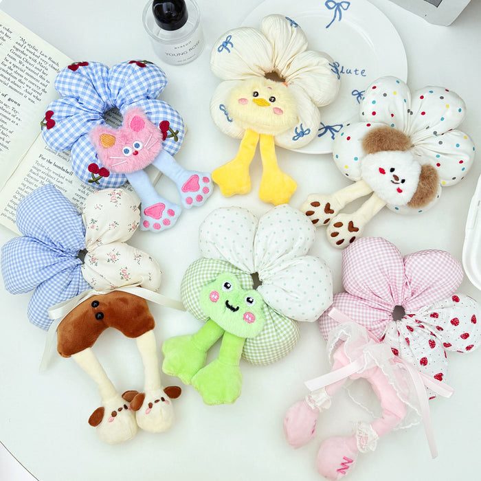 Wholesale Cute Butt Flower Hair Scrunchies