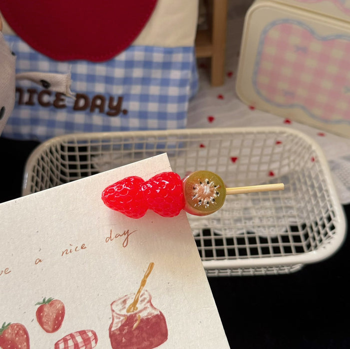 Wholesale Cute Strawberry Candy Fruit Hair Clip Duckbill Resin Hair Accessory For Everyday Styling