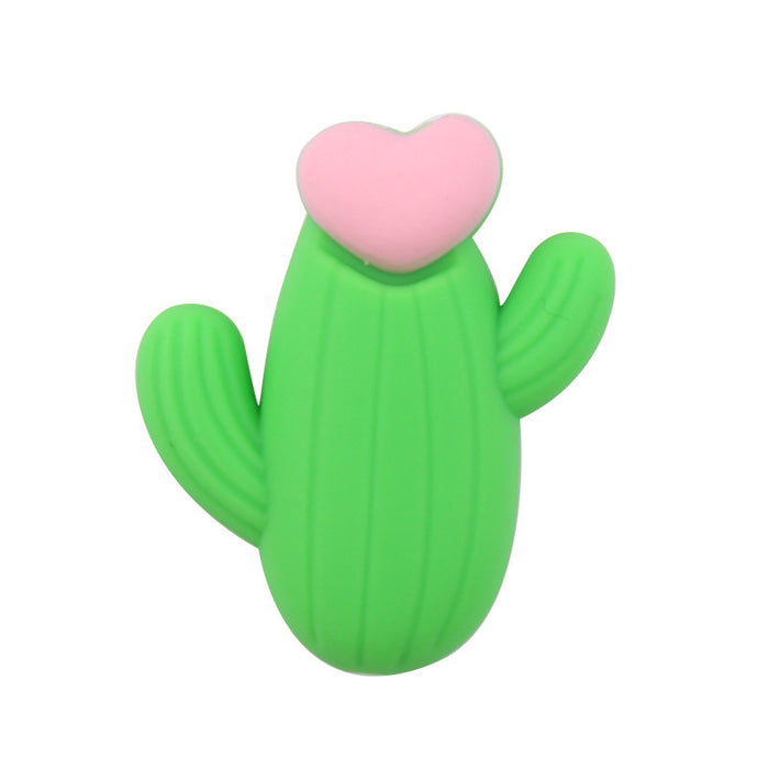 Wholesale Cartoon 3D Cactus Silicone Focal Beads JDC-BDS-GuangTian013