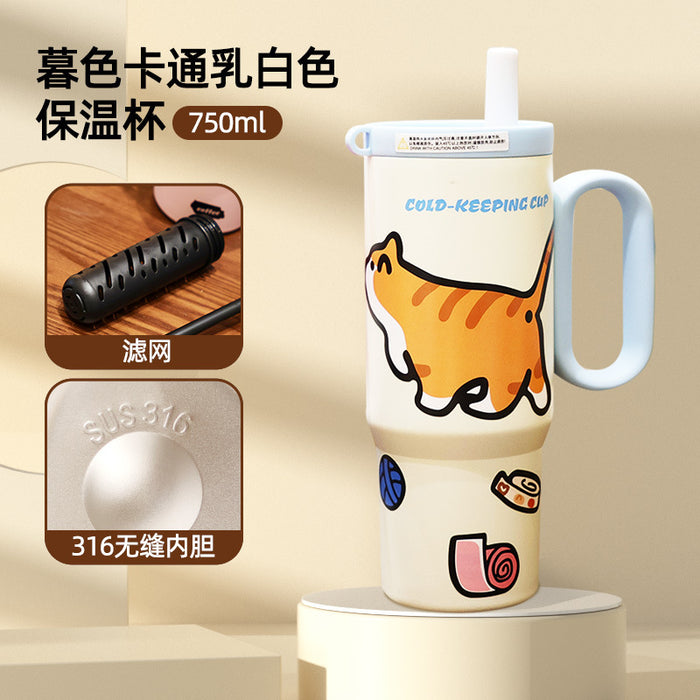 Wholesale Portable Stainless Steel Thermos for Students Drinking Straw Cup