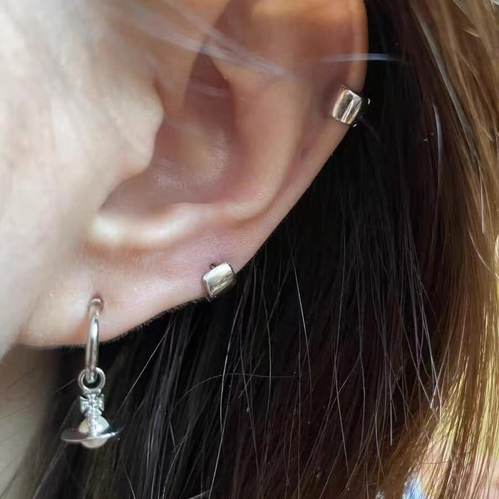 Wholesale Fashion Saturn Small Pearl Hoop Earrings