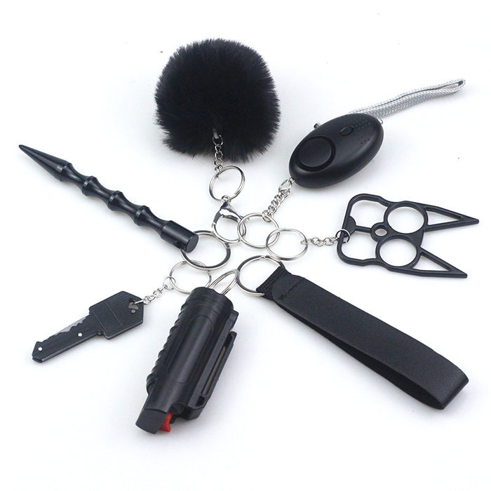 Wholesale Diving Fabric Anti-multi-function Keychain 7-piece Set JDC-KC-TouMS020