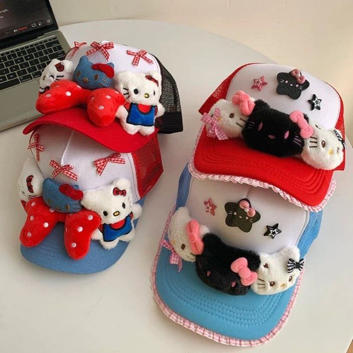 Wholesale Cute Cat Bow Cap Children Small Breathable Baseball Cap