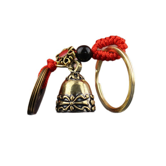 Wholesale Handmade brass bells, car keychains, accessories, creative gifts, men's and women's key pendants