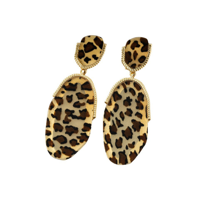 Wholesale leopard print acrylic earrings for women,  wild pattern earrings,  exaggerated earrings